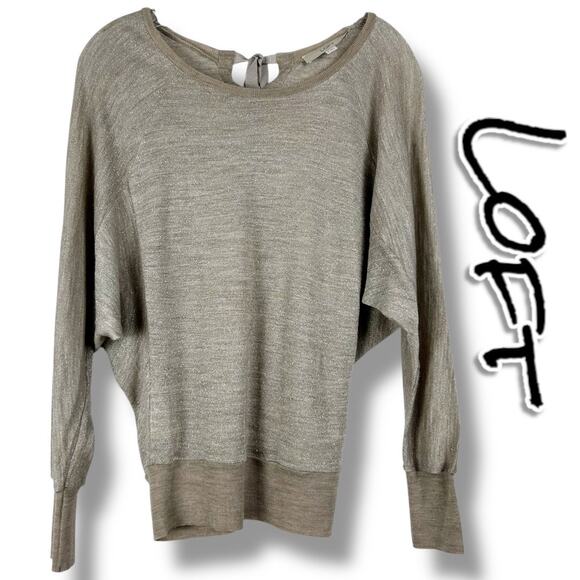 LOFT Tops - LOFT Metallic Bow Dolman Sleeve Wool Blend Top Party Night Out Womens Size S